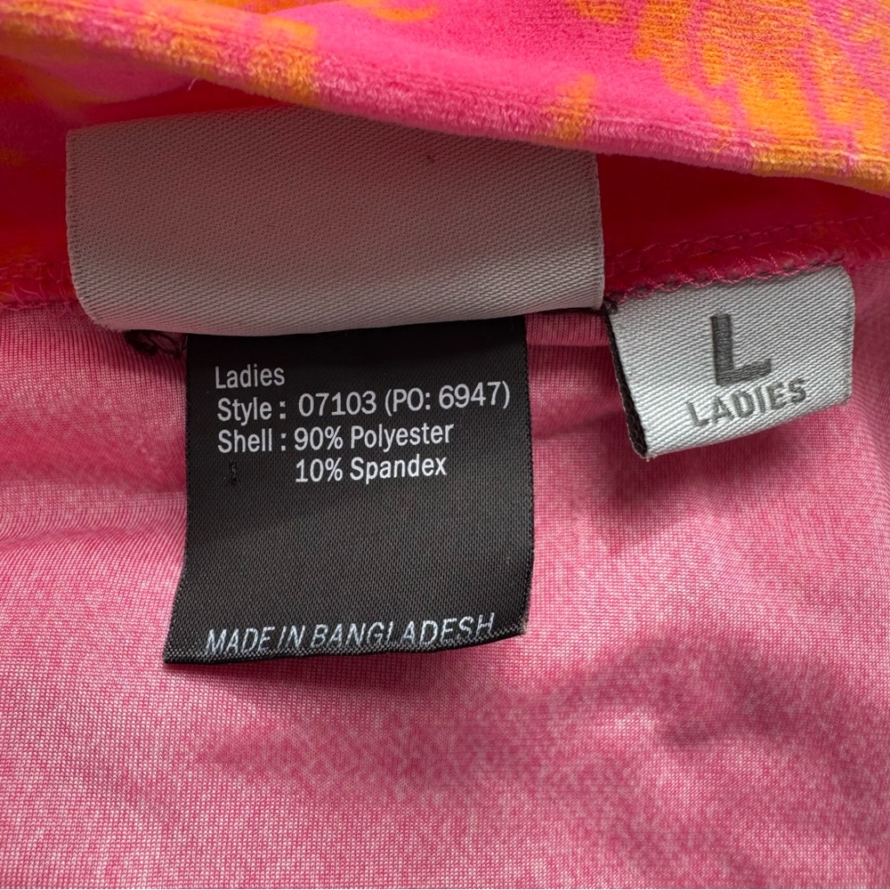 Obermeyer Velour Pullover 1/4 Zip Sweatshirt Pink Orange Activewear Large - Picture 7 of 7